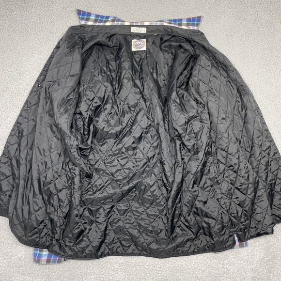 Vintage Flannel Jacket Mens Large Blue Plaid Quilted Shacket Bay Area Traders - Picture 4 of 13